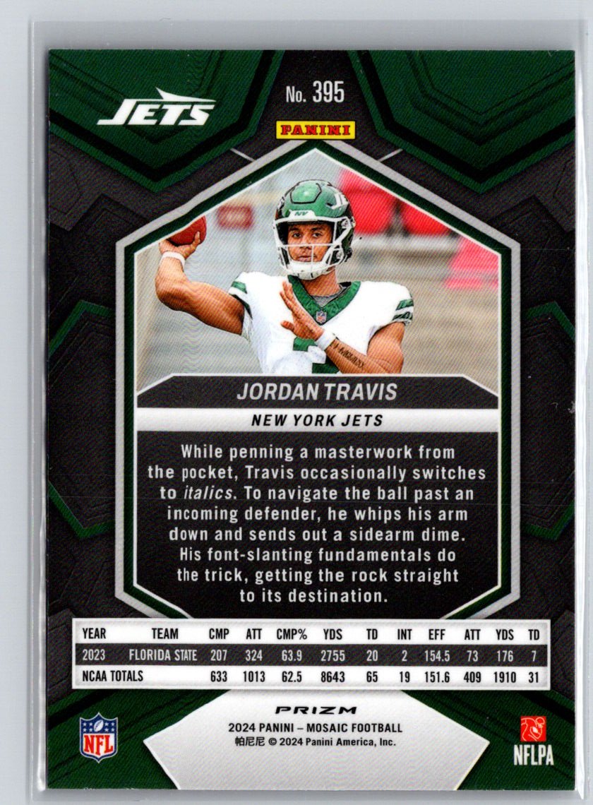 2024 Panini Mosaic #395 Jordan Travis Mosaic Camo Pink N14