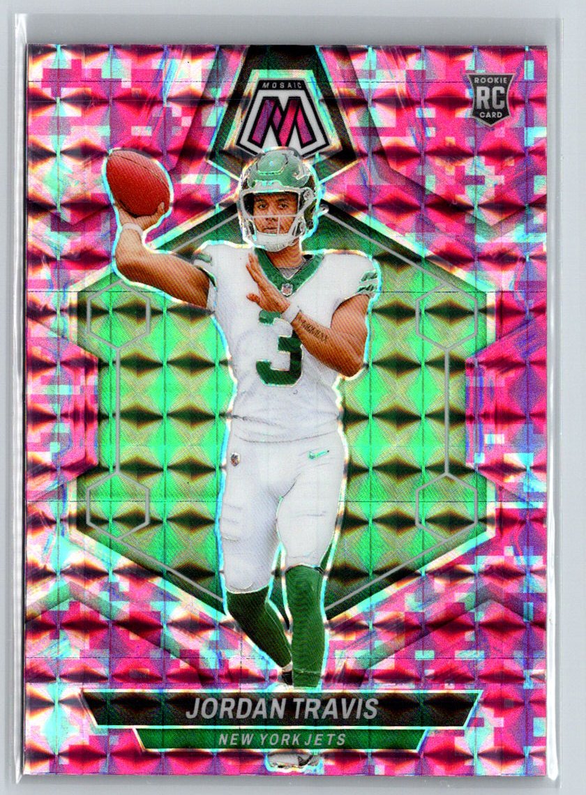 2024 Panini Mosaic #395 Jordan Travis Mosaic Camo Pink N14