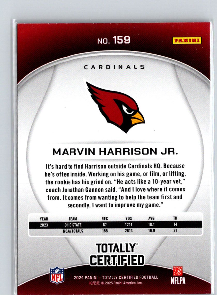 2024 Panini Totally Certified #159 Marvin Harrison Jr. N14