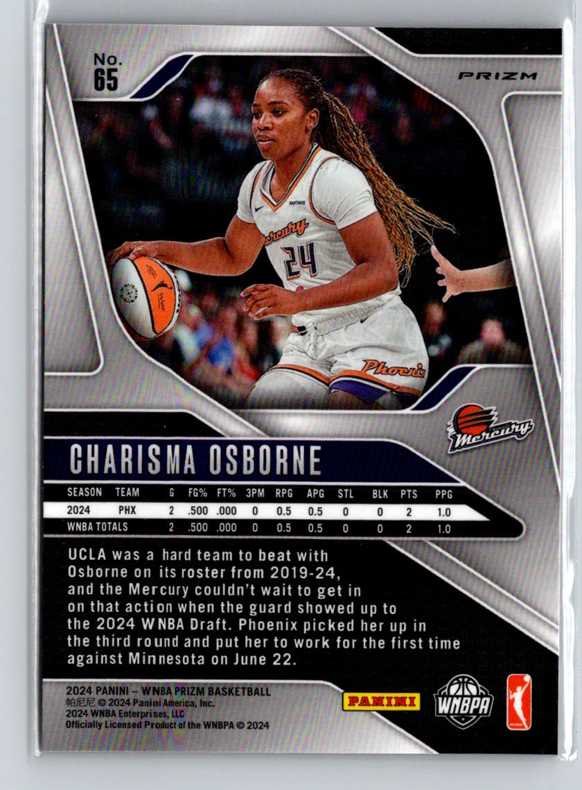 2024 Panini Prizm WNBA #65 Charisma Osborne Ice Orange Prizms N15