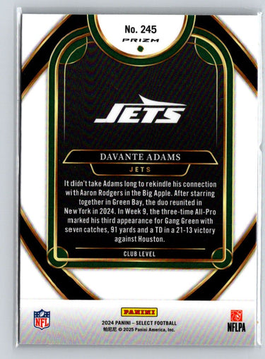2024 Panini Select #245 Davante Adams Red & Yellow Prizm Shock N15