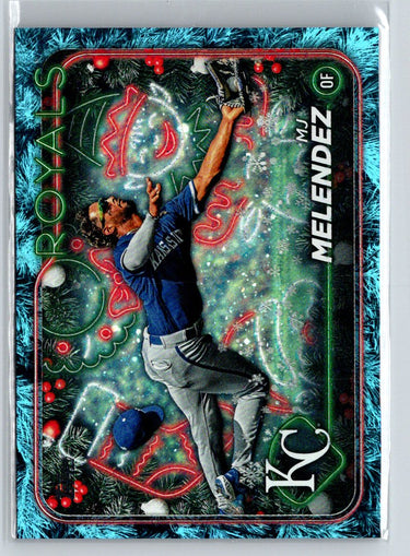 2024 Topps Holiday #H89 MJ Melendez Holiday Tree Blue Metallic N17