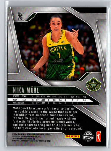 2024 Panini Prizm WNBA #75 Nika Muhl N17