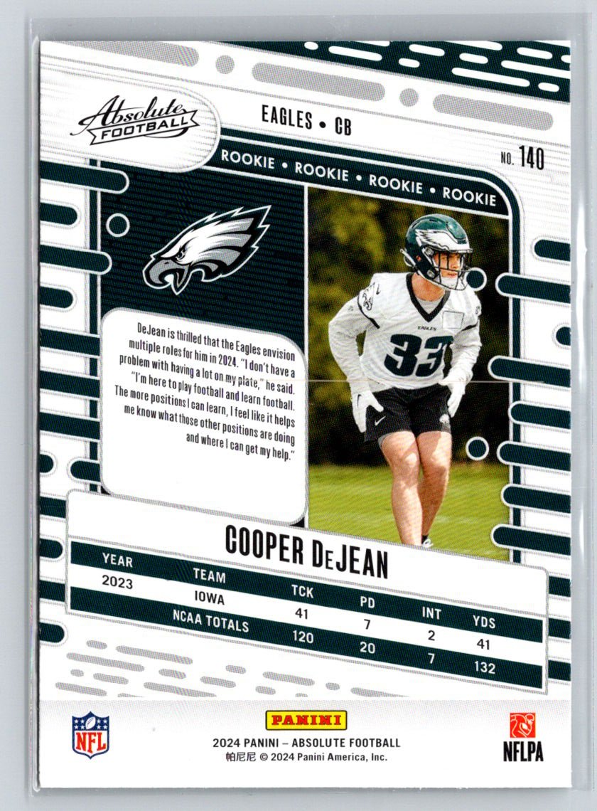 2024 Panini Absolute #140 Cooper DeJean Retail N17