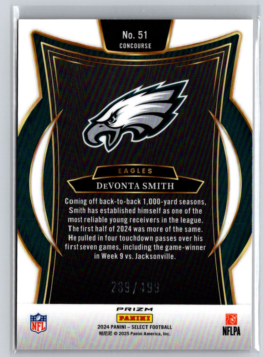 2024 Panini Select #51 DeVonta Smith Orange Prizm Shock #/499 N18