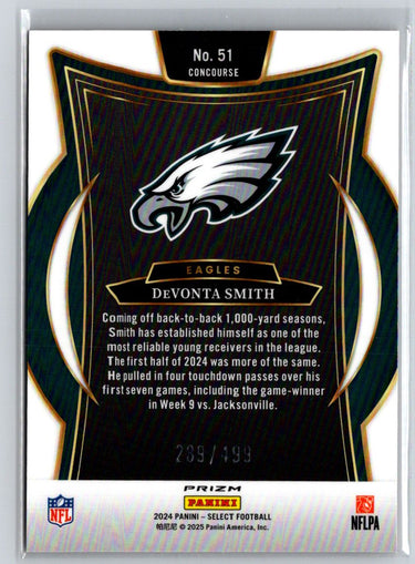 2024 Panini Select #51 DeVonta Smith Orange Prizm Shock #/499 N18