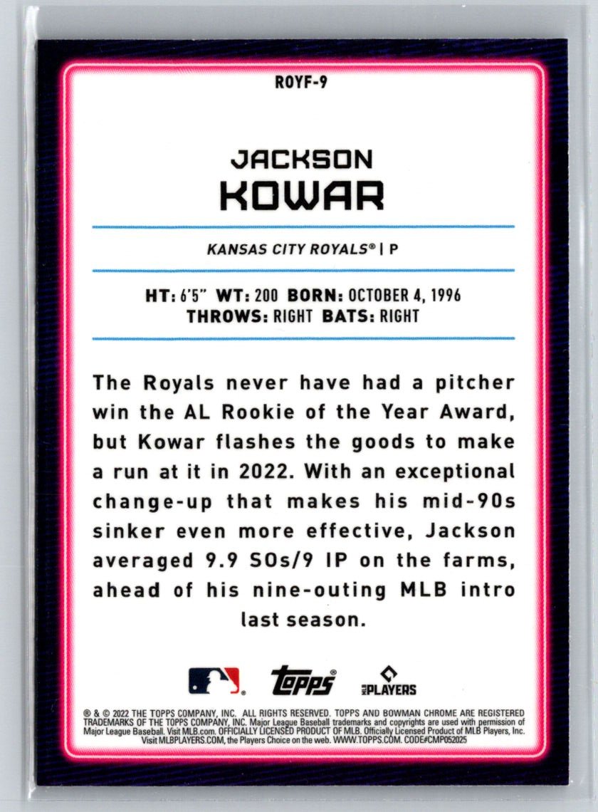 2022 Bowman - Rookie of the Year Favorites Mojo Refractors Jackson Kowar N19