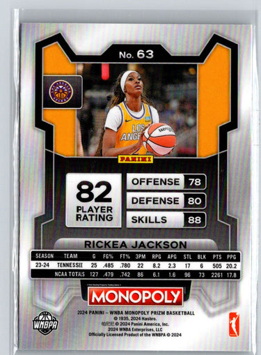 2024 Panini Prizm Monopoly WNBA #63 Rickea Jackson N19