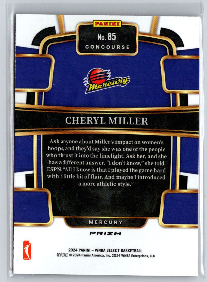 2024 Panini Select WNBA #85 Cheryl Miller Prizms Pink Ice N22
