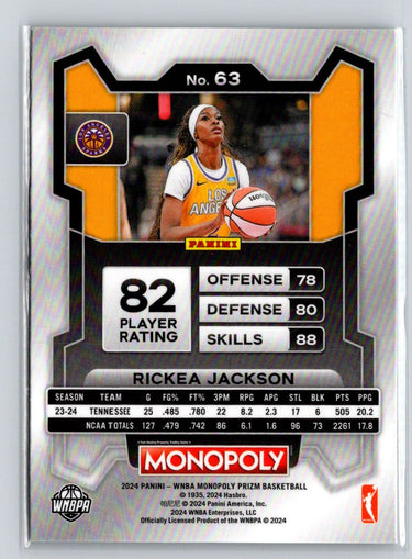 2024 Panini Prizm Monopoly WNBA #63 Rickea Jackson N22