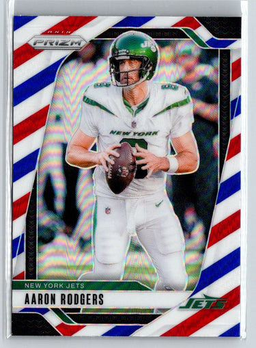 2024 Panini Prizm #222 Aaron Rodgers Red White and Blue N22