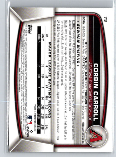 2023 Bowman #73 Corbin Carroll N23