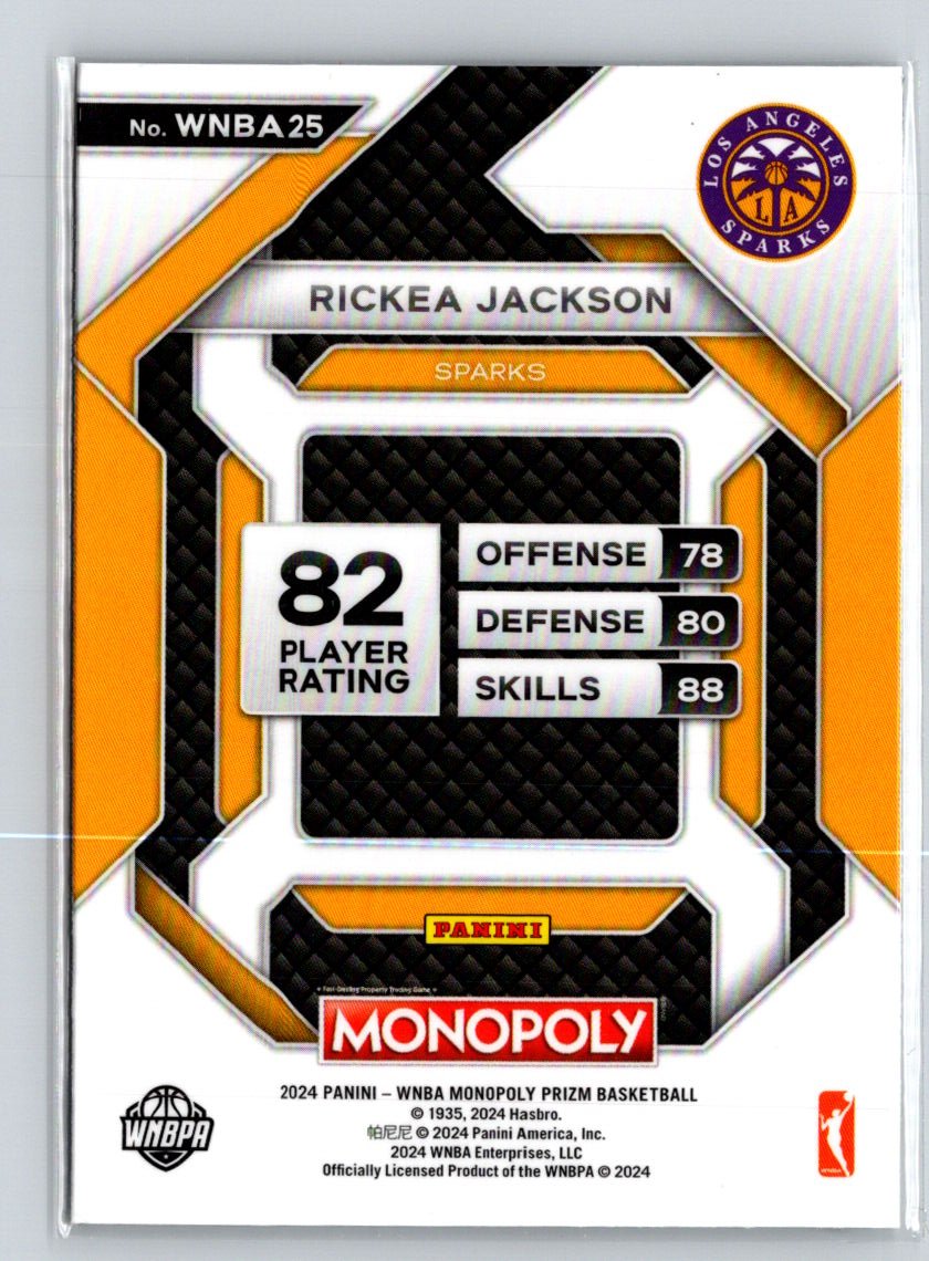 2024 Panini Prizm Monopoly WNBA #WNBA25 Rickea Jackson All-Star Deal N23