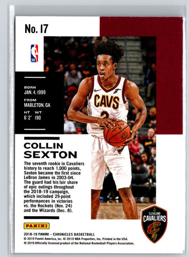 2018-19 Panini Chronicles #17 Collin Sexton N25
