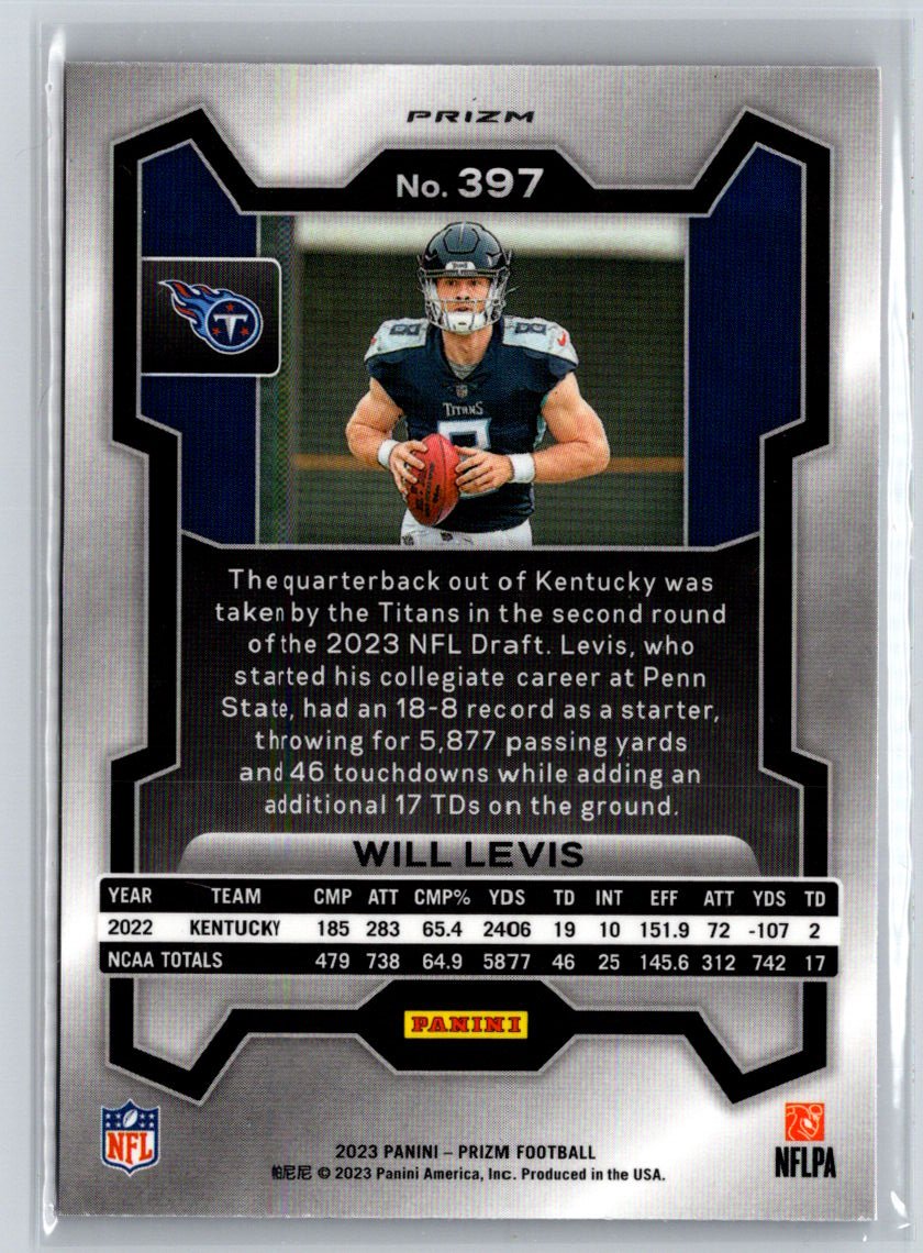 2023 Panini Prizm #397 Will Levis Red White and Blue N26