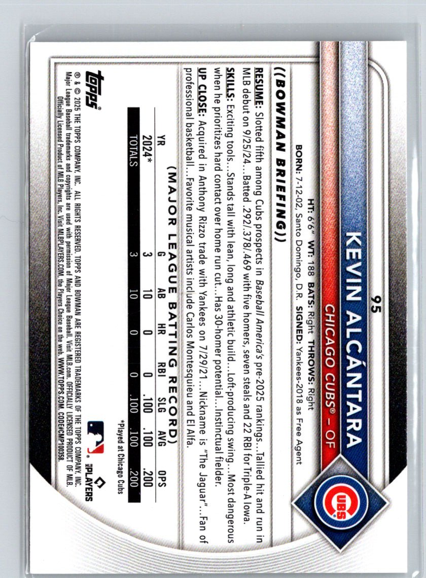 2025 Bowman #95 Kevin Alcántara N26