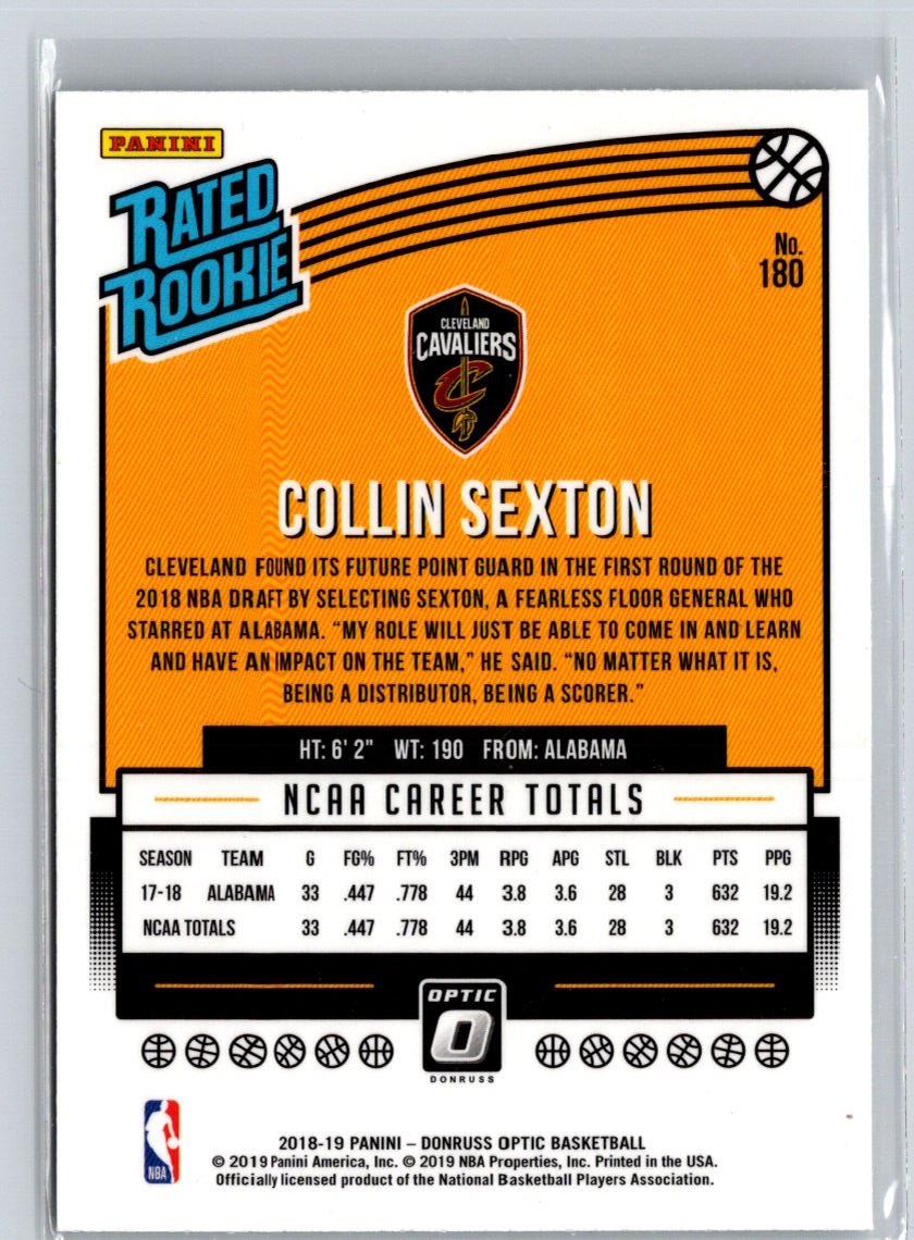 2018-19 Donruss Optic #180 Collin Sexton N26