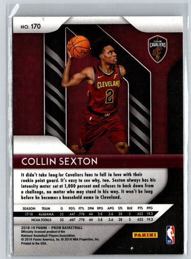 2018-19 Panini Prizm #170 Collin Sexton N27