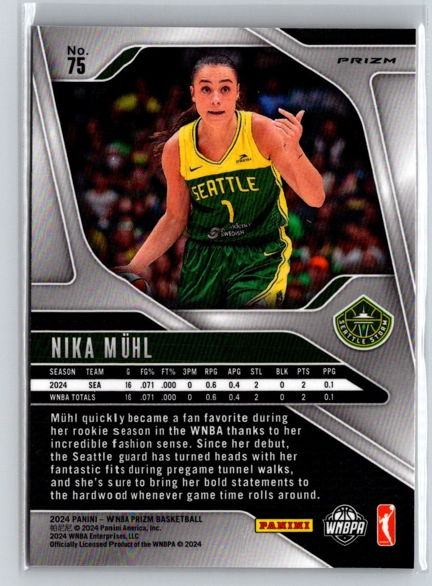 2024 Panini Prizm WNBA #75 Nika Muhl Orange Velocity Prizms N27