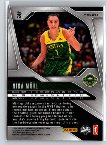 2024 Panini Prizm WNBA #75 Nika Muhl Orange Velocity Prizms N27