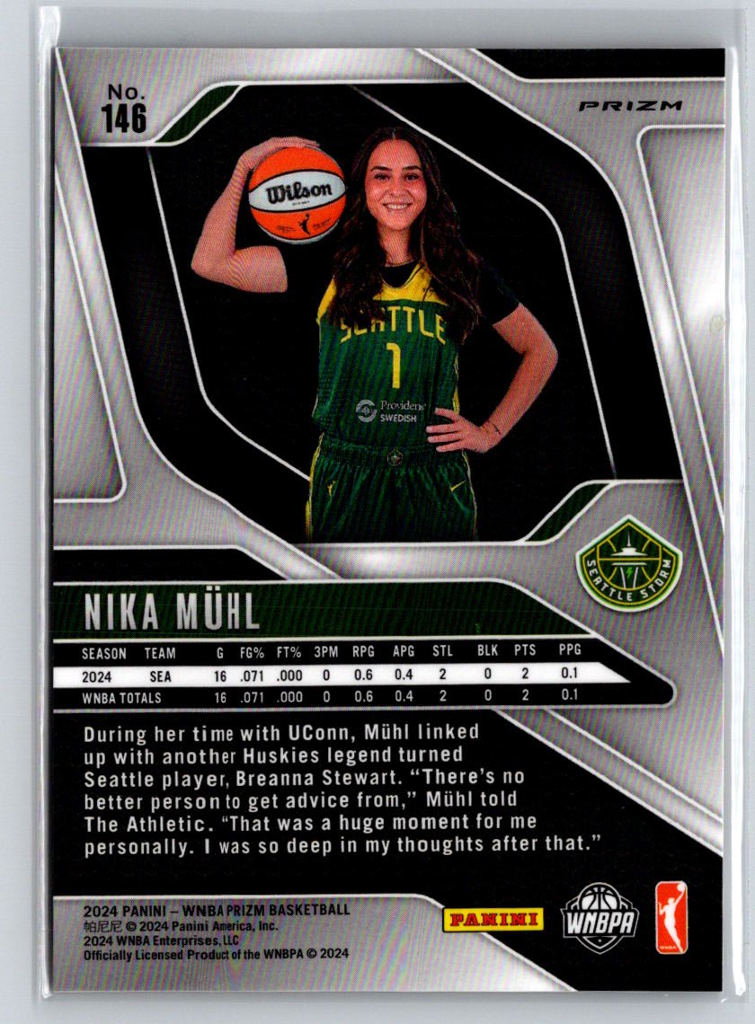 2024 Panini Prizm WNBA #146 Nika Muhl Ice Orange Prizms N28