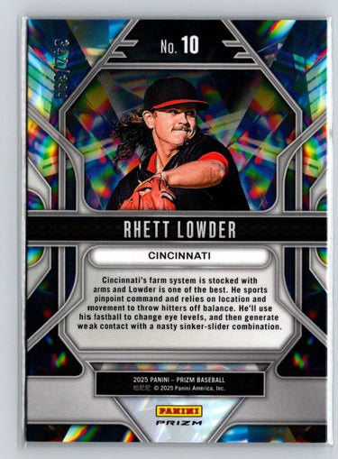 2025 Panini Prizm #10 Rhett Lowder Prizmatic Orange Prizms #/399 N29