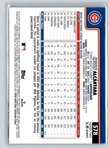 2025 Topps #578 Kevin Alcántara N29