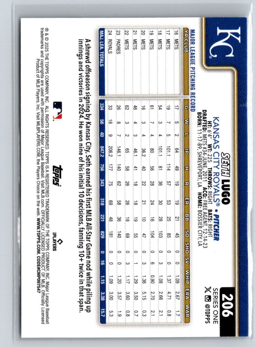 2025 Topps #206 Seth Lugo Spring Training N29