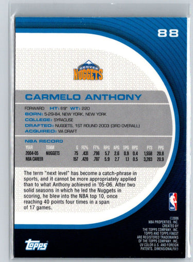 2005-06 Finest #88 Carmelo Anthony N30