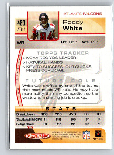2005 Topps Total #489 Roddy White Silver N31