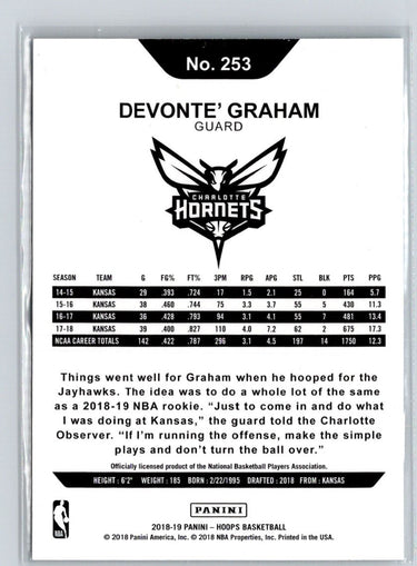2018-19 Hoops #253 Devonte' Graham N31