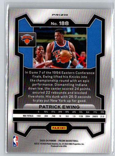 2023-24 Panini Prizm #188 Patrick Ewing Prizms Ice N32