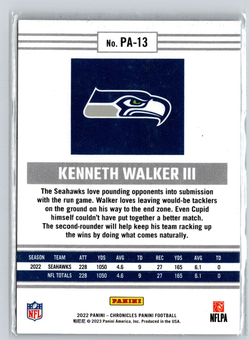 2022 Panini Chronicles #PA-13 Kenneth Walker III Panini N32