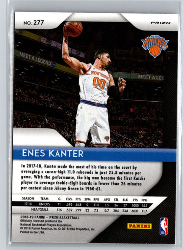 2018-19 Panini Prizm #277 Enes Kanter Prizms Silver N32