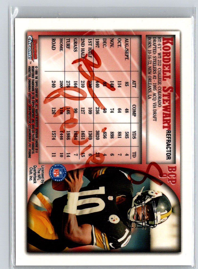 1998 Bowman #BCP9 Kordell Stewart Chrome Preview Refractors N33