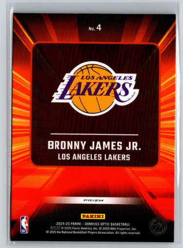 2024-25 Donruss Optic #4 Bronny James Jr. Express Lane Holo N34
