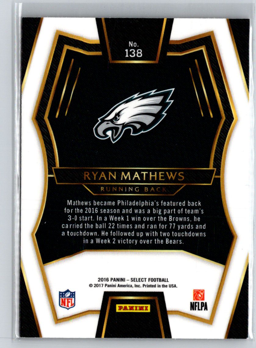 2016 Panini Select #138 Ryan Mathews Tri-Color Prizm N34