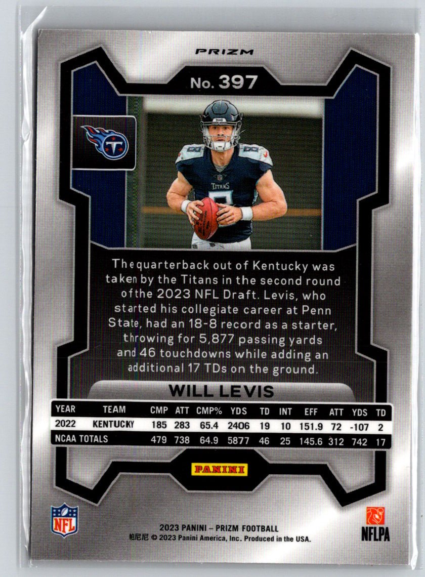 2023 Panini Prizm #397 Will Levis Disco N34