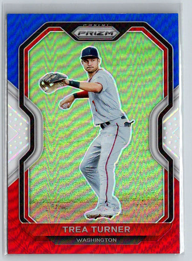 2021 Panini Prizm #24 Trea Turner Red/White/Blue Prizm N36