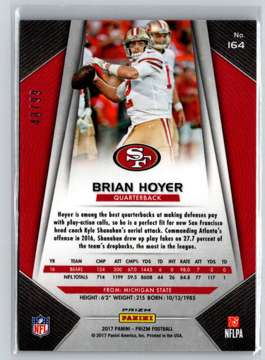 2017 Panini Prizm #164 Brian Hoyer Prizm Green Scope #/99 N36