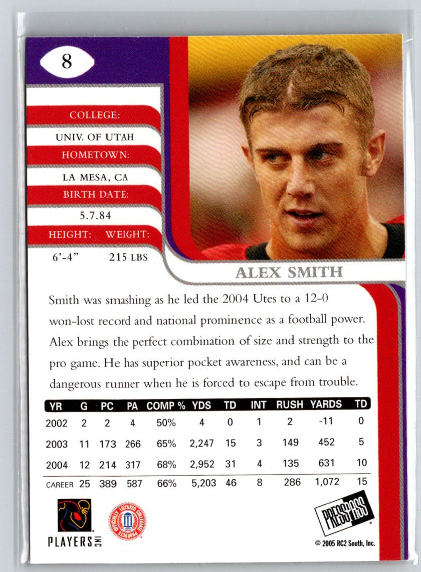 2005 Press Pass SE #8 Alex Smith N36