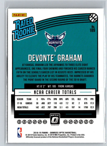 2018-19 Donruss Optic #189 Devonte' Graham N36