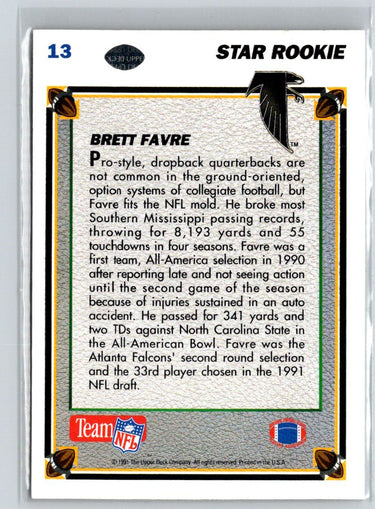 1991 Upper Deck #13c Brett Favre N36