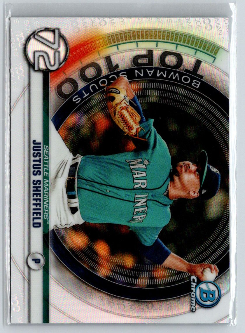 2020 Bowman #BTP-72 Justus Sheffield Chrome Bowman Scouts Top 100 N37