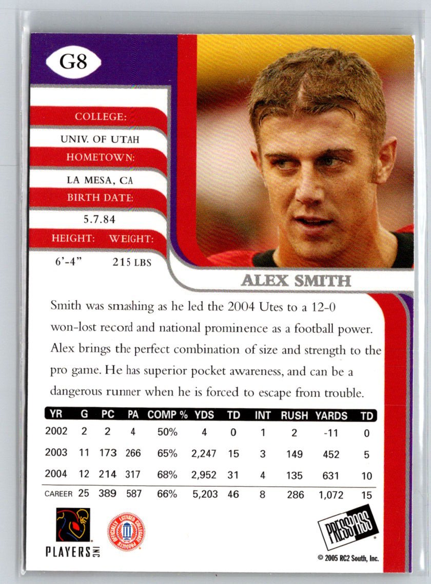 2005 Press Pass SE #8 Alex Smith N37