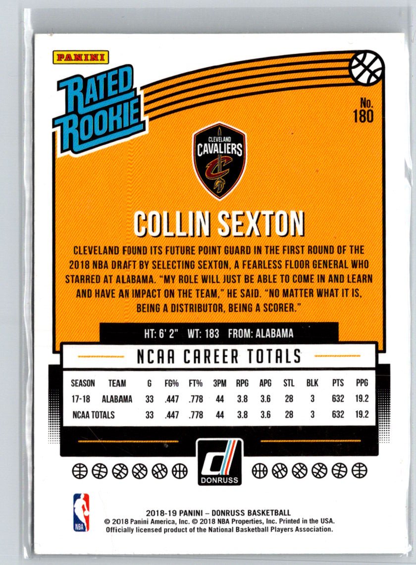 2018-19 Donruss #180 Collin Sexton N38