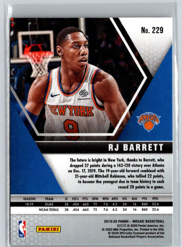2019-20 Panini Mosaic #229 RJ Barrett N39