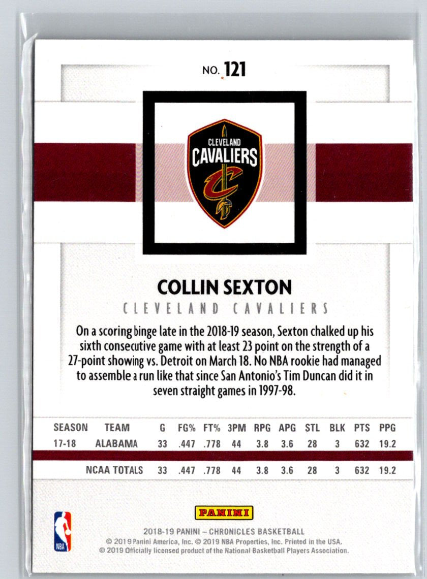 2018-19 Panini Chronicles #121 Collin Sexton N40