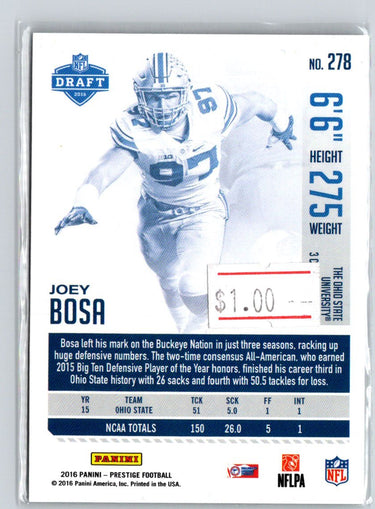 2016 Panini Prestige #278 Joey Bosa N40