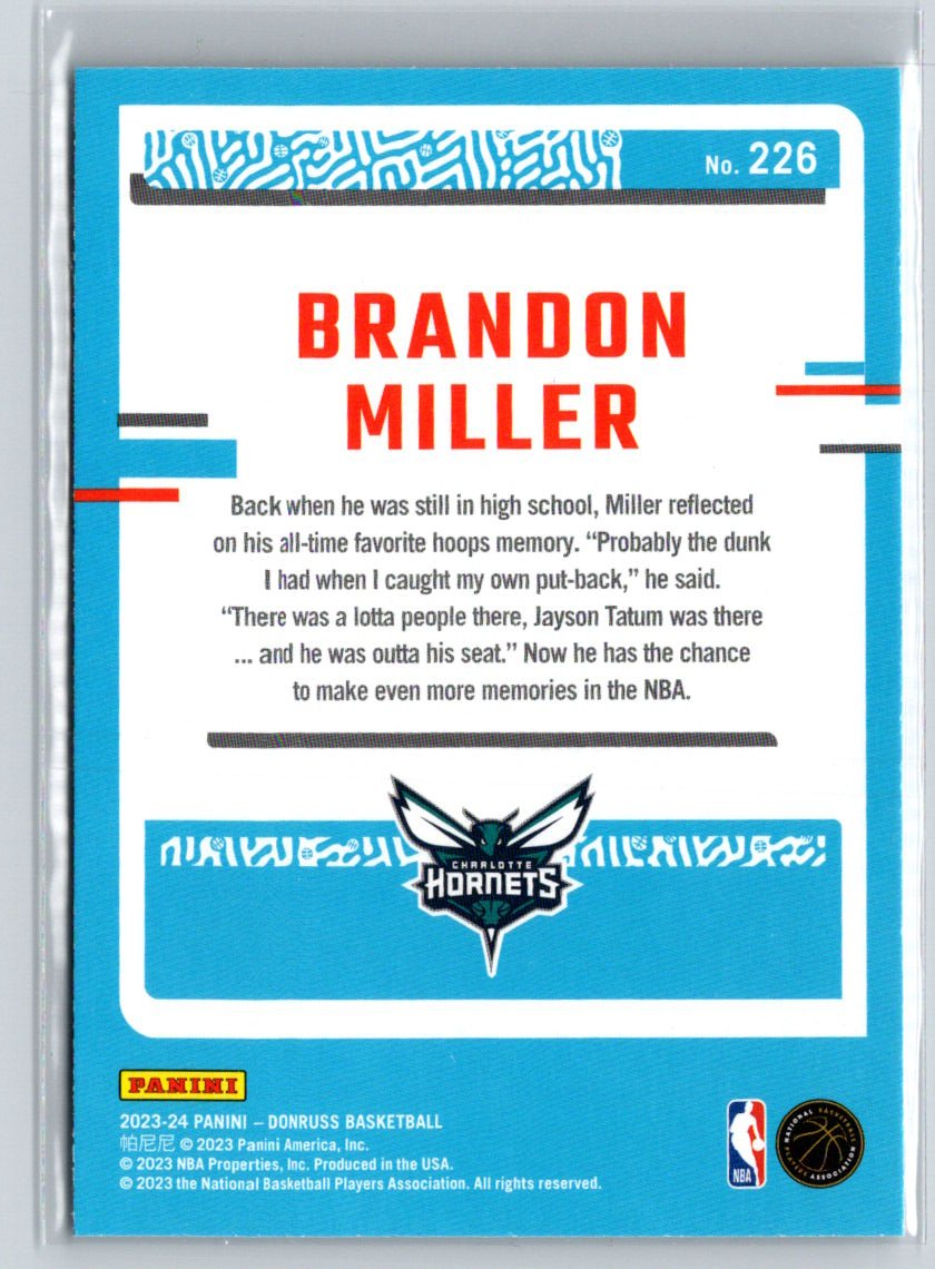 2023-24 Donruss #226 Brandon Miller N41